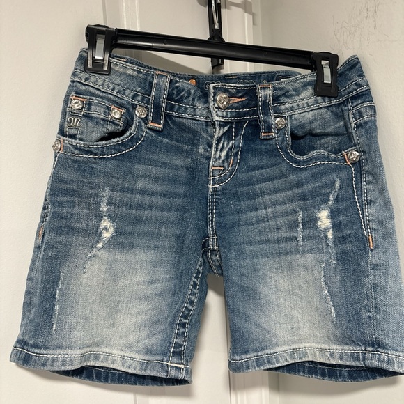Miss Me Pants - Miss Me Distressed Blue Denim Jean Shorts